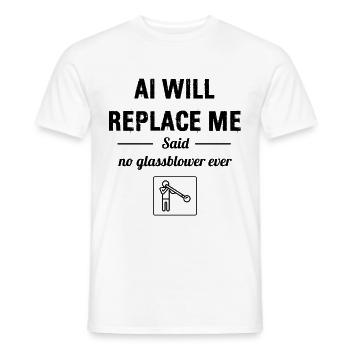 Verrier soufflé Déformation du verre Fabricant de verre Stolzer - T-shirt homme - blanc - Devant - AI Model Male 178 dark (178cm)
