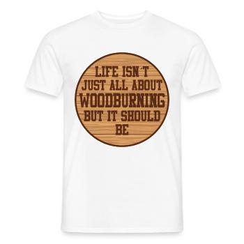 Pyrography Wood Burning Pyrograph Wood Burner - Men's T-Shirt - white - Front - AI Model Male 178 dark (178cm)
