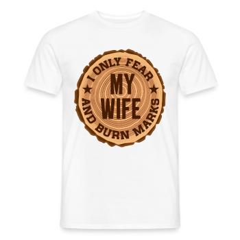 Pyrography Wood Burning Pyrograph Wood Burner - Men's T-Shirt - white - Front - AI Model Male 178 dark (178cm)