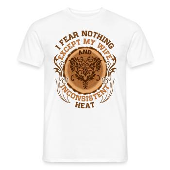 Pyrography Wood Burning Pyrograph Wood Burner - Men's T-Shirt - white - Front - AI Model Male 178 dark (178cm)