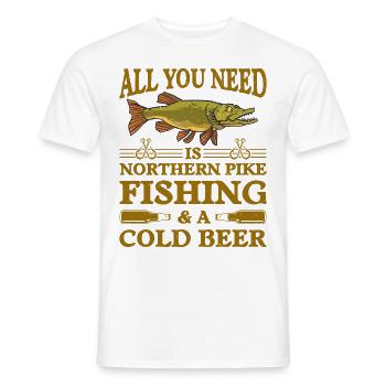 Fischer Fischfänger Fischer Nordischer Hecht - Männer T-Shirt - Weiß - Vorne - AI Model Male 178 dark (178cm)