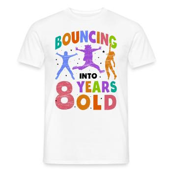 Trampoline Lover 8e anniversaire Party Jumping - T-shirt homme - blanc - Devant - AI Model Male 178 dark (178cm)