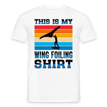 Wingsurfing Foil Wing Wing Boarding Wing Foiling - Men's T-Shirt - white - Front - AI Model Male 178 dark (178cm)