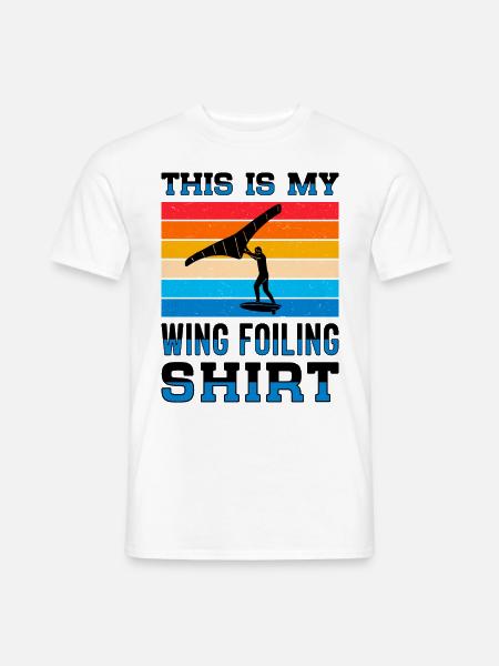 Wingsurfing Foil Wing Wing Boarding Wing Foiling - T-shirt homme - blanc