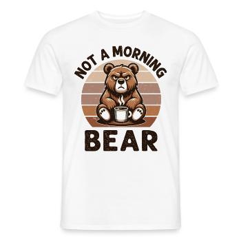 Grumpy bear with coffee - Men's T-Shirt - white - Front - AI Model Male 178 dark (178cm)