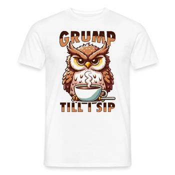 Mürrische Eule Mit Kaffee - T-shirt homme - blanc - Devant - AI Model Male 178 dark (178cm)