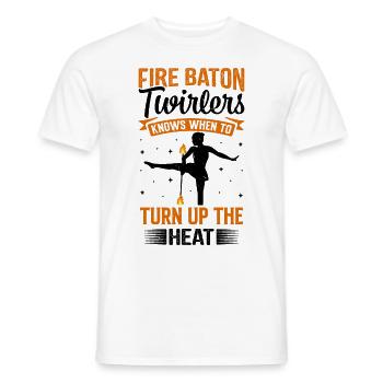 Bâton de feu Danse du feu Danseur de feu Danseur de feu - T-shirt homme - blanc - Devant - AI Model Male 178 dark (178cm)