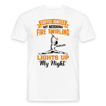Fire Baton Fire Dance Fire Dancer Fire Dancer - Men's T-Shirt - white - Front - AI Model Male 178 dark (178cm)