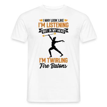 Bâton de feu Danse du feu Danseur de feu Danseur de feu - T-shirt homme - blanc - Devant - AI Model Male 178 dark (178cm)