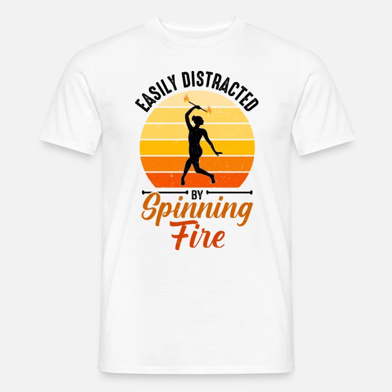 Feuerbaton Feuertanz Feuertänzer Feuertänzerin - Männer T-Shirt - Weiß