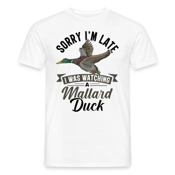 Canard colvert - T-shirt homme - blanc - Devant - AI Model Male 178 dark (178cm)