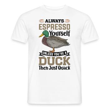 Canard colvert - T-shirt homme - blanc - Devant - AI Model Male 178 dark (178cm)