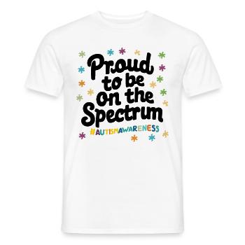 Fier d’être sur le spectre de la sensibilisation à l’autisme - T-shirt homme - blanc - Devant - AI Model Male 178 dark (178cm)