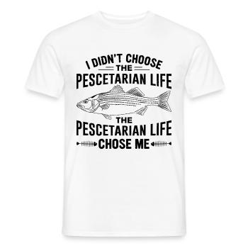 Conception d’un régime pescétarien pour les pescétariens - T-shirt homme - blanc - Devant - AI Model Male 178 dark (178cm)