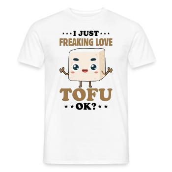 Vegan Vegetarier Design für einen Tofu Fan - Männer T-Shirt - Weiß - Vorne - AI Model Male 178 dark (178cm)