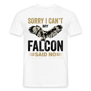 Falke Falkner Spruch - Männer T-Shirt - Weiß - Vorne - AI Model Male 178 dark (178cm)