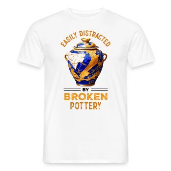 Conception japonaise de réparation de l’or Kintsukuroi - T-shirt homme - blanc - Devant - AI Model Male 178 dark (178cm)