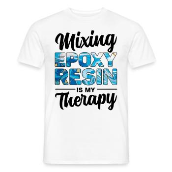 Funny epoxy resin saying - Men's T-Shirt - white - Front - AI Model Male 178 dark (178cm)
