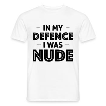 Nudism Saying - Men's T-Shirt - white - Front - AI Model Male 178 dark (178cm)