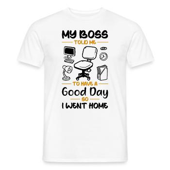 Office Humor - Men's T-Shirt - white - Front - AI Model Male 178 dark (178cm)
