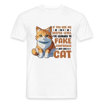 Witziger Katzen Spruch - Männer T-Shirt - Weiß - Vorne - AI Model Male 178 dark (178cm)