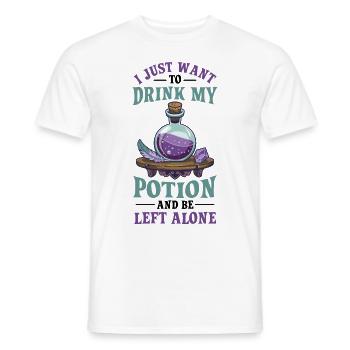 Potion Fantasy Enthusiast RPG Gamer - Men's T-Shirt - white - Front - AI Model Male 178 dark (178cm)