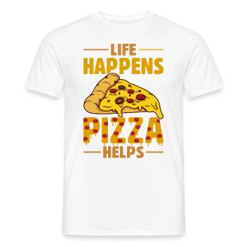 Drôle de dicton de pizza - T-shirt homme - blanc - Devant - AI Model Male 178 dark (178cm)