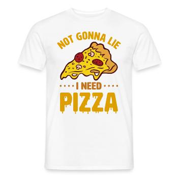 Drôle de dicton de pizza - T-shirt homme - blanc - Devant - AI Model Male 178 dark (178cm)