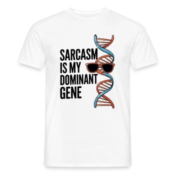 Sarcasme Gènes ADN Génétique - T-shirt homme - blanc - Devant - AI Model Male 178 dark (178cm)