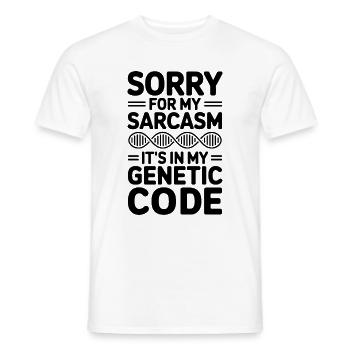 Sarcasme Gènes ADN Génétique - T-shirt homme - blanc - Devant - AI Model Male 178 dark (178cm)