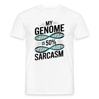 Sarcasme Gènes ADN Génétique - T-shirt homme - blanc - Devant - AI Model Male 178 dark (178cm)