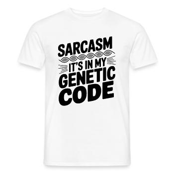Sarcasme Gènes ADN Génétique - T-shirt homme - blanc - Devant - AI Model Male 178 dark (178cm)