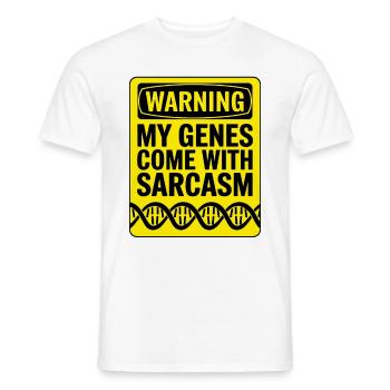 Sarcasme Gènes ADN Génétique - T-shirt homme - blanc - Devant - AI Model Male 178 dark (178cm)