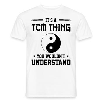 Symbole Ying Yang MTC - T-shirt homme - blanc - Devant - AI Model Male 178 dark (178cm)