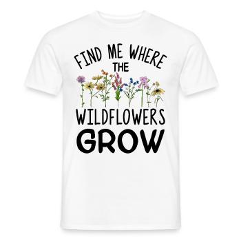 Wildflowers Flowers - Men's T-Shirt - white - Front - AI Model Male 178 dark (178cm)