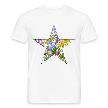 Wildflowers Flowers - Men's T-Shirt - white - Front - AI Model Male 178 dark (178cm)