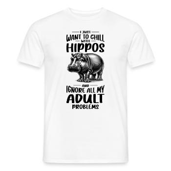Nilpferd - Männer T-Shirt - Weiß - Vorne - AI Model Male 178 dark (178cm)