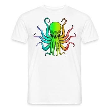 Rainbow Cthulhu - Men's T-Shirt - white - Front - AI Model Male 178 dark (178cm)