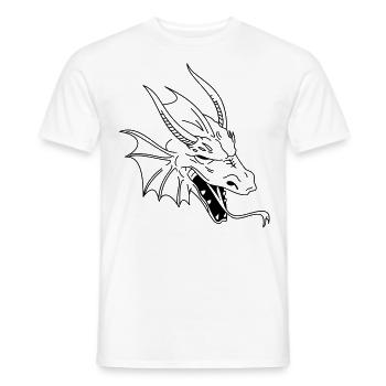 chinese dragon tribal - T-shirt homme - blanc - Devant - AI Model Male 178 dark (178cm)