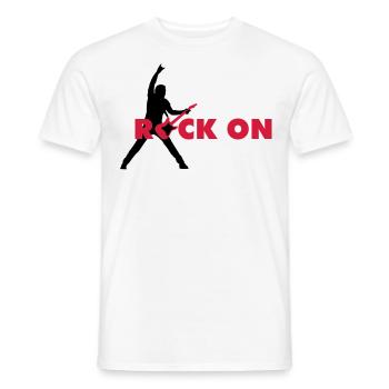 rock_on_b_2c - Men's T-Shirt - white - Front - AI Model Male 178 dark (178cm)