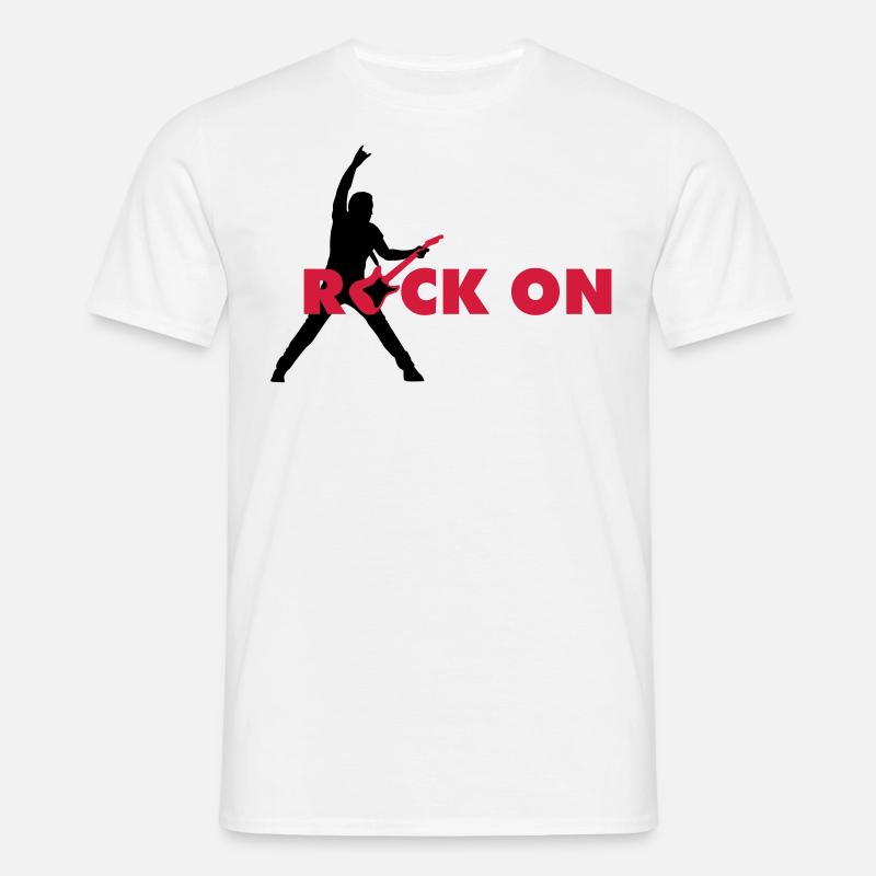 rock_on_b_2c - Männer T-Shirt - Weiß