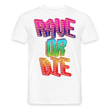 Rave or Die Rainbow Techno Regenbogen Farben - Männer T-Shirt - Weiß - Vorne - AI Model Male 178 dark (178cm)