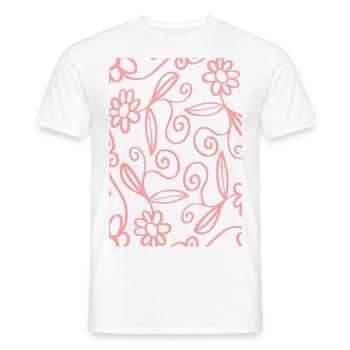 flowers - Men's T-Shirt - white - Front - AI Model Male 178 dark (178cm)
