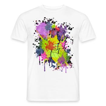 splatter heads - Men's T-Shirt - white - Front - AI Model Male 178 dark (178cm)