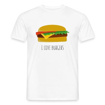 I LOVE BURGERS (BURGER) - Männer T-Shirt - Weiß - Vorne - AI Model Male 178 dark (178cm)