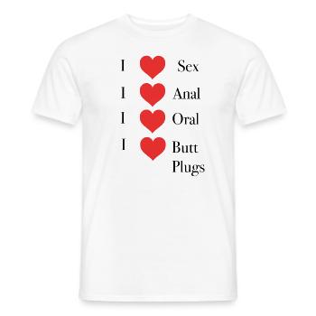 ich liebe sex anal Oral Butt plugs - Männer T-Shirt - Weiß - Vorne - AI Model Male 178 dark (178cm)