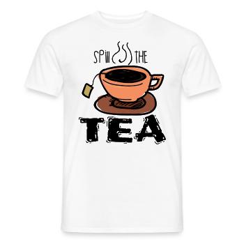 Spill The Tea Lustige Sprüche Teetasse Geschenk - Männer T-Shirt - Weiß - Vorne - AI Model Male 178 dark (178cm)