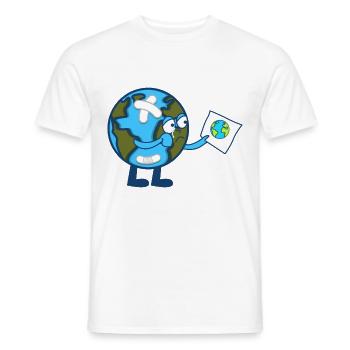 Rettet die Erde Umweltschutz Geschenkidee - Männer T-Shirt - Weiß - Vorne - AI Model Male 178 dark (178cm)