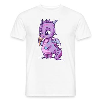 Little sweet dragon with icecream - Men's T-Shirt - white - Front - AI Model Male 178 dark (178cm)
