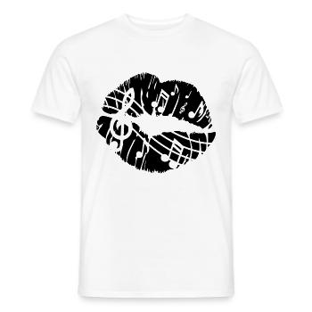 Notes musicales Baisers - T-shirt homme - blanc - Devant - AI Model Male 178 dark (178cm)